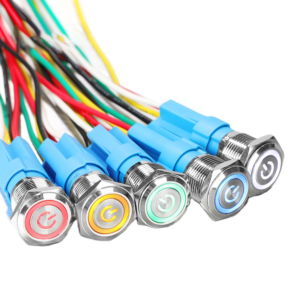 16mm led power metal push button switch waterproof 12v/6v