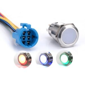 16mm rgb led ring push button momentary switch