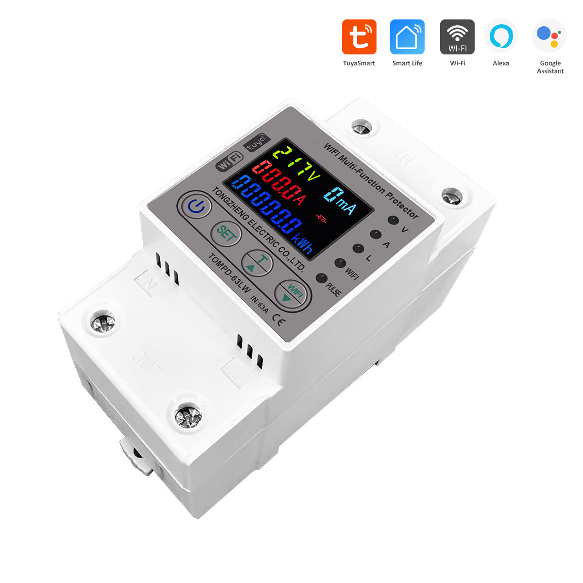 wifi smart energy meter 63a 80a circuit breaker tuya kwh timer wifi smart energy meter 63a 80a circuit breaker tuya kwh timer