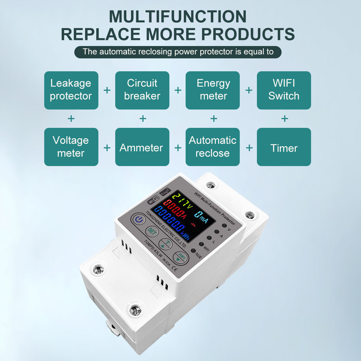 wifi smart energy meter 63a 80a circuit breaker tuya kwh timer wifi smart energy meter 63a 80a circuit breaker tuya kwh timer