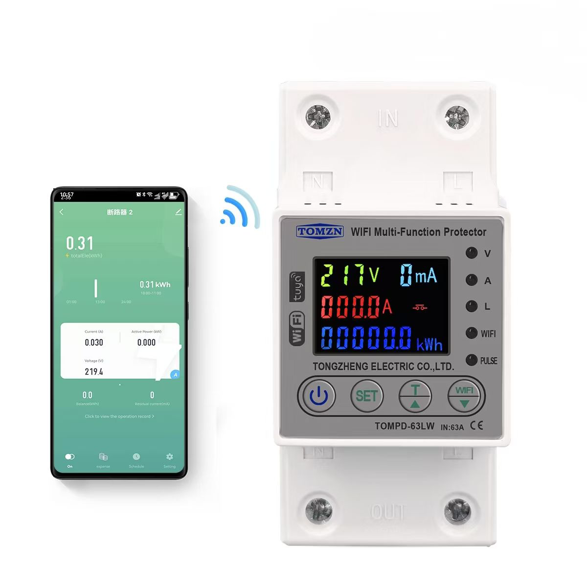 wifi smart energy meter 63a 80a circuit breaker tuya kwh timer wifi smart energy meter 63a 80a circuit breaker tuya kwh timer