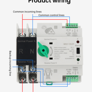 single phase transfer switch 110v 220v 125a 63a dual power high sensitive