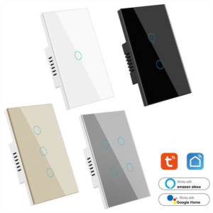 tuya wifi smart wall switch us glass touch panel remote